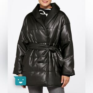 VERO‎ MODANaomi Coated Jacket Size Small Black New With Tags